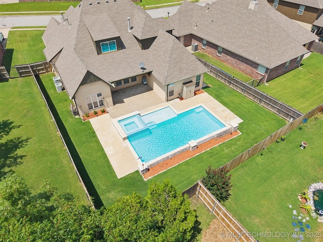 16210 E 49th St, Tulsa, OK 74134 - view of swimming pool with a patio area and a pool with connected hot tub