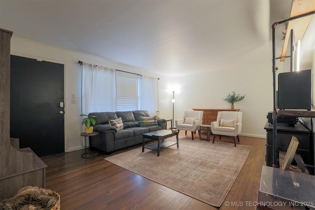 4524 E 45th St, Tulsa, OK 74135 - living area with dark wood-type flooring and baseboards