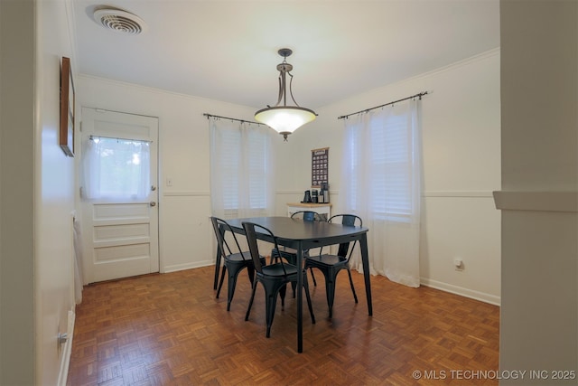 4524 E 45th St, Tulsa, OK 74135 - dining space with baseboards and ornamental molding