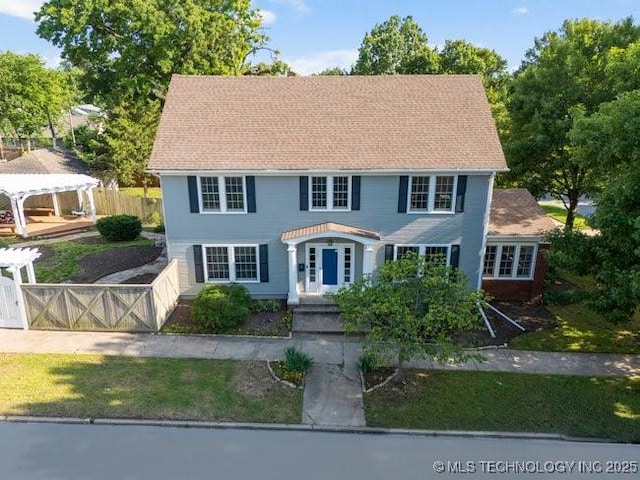 1701 S Rockford Ave, Tulsa, OK 74120 - colonial home featuring a gazebo
