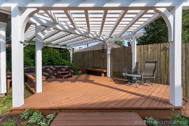 1701 S Rockford Ave, Tulsa, OK 74120 - wooden deck featuring a pergola