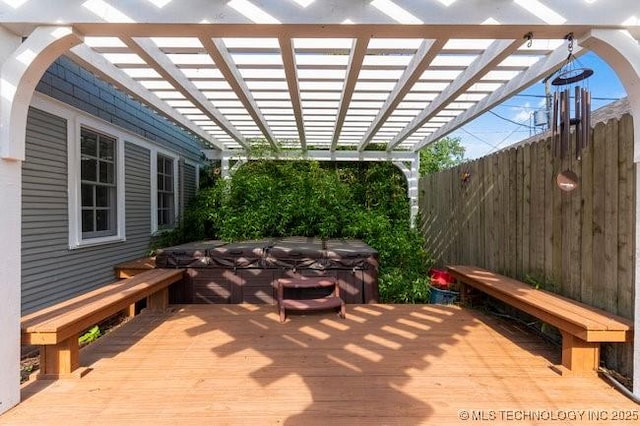 1701 S Rockford Ave, Tulsa, OK 74120 - deck with a pergola and a hot tub