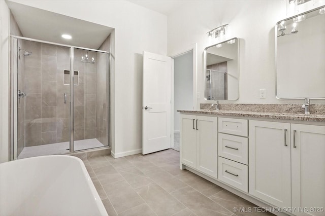 6512 N 27th St, Broken Arrow, OK 74014 - full bath featuring a soaking tub, a shower stall, and double vanity