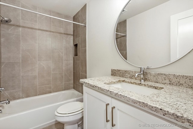 6512 N 27th St, Broken Arrow, OK 74014 - bathroom featuring vanity, toilet, and bathtub / shower combination