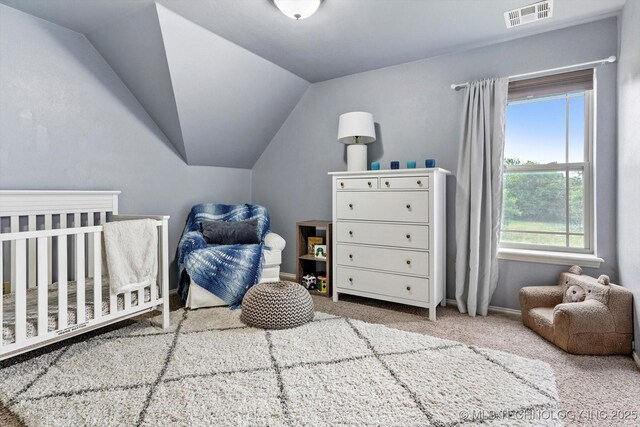 14355 N Trenton Ave, Skiatook, OK 74070 - bedroom featuring carpet and vaulted ceiling