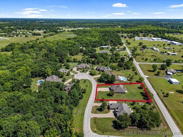 15065 N 148th Ave E, Collinsville, OK 74021 - view of property location with property parcel outlined and a heavily wooded area
