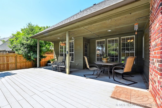 11715 S 93rd E Ave, Bixby, OK 74008 - wooden terrace with outdoor dining area