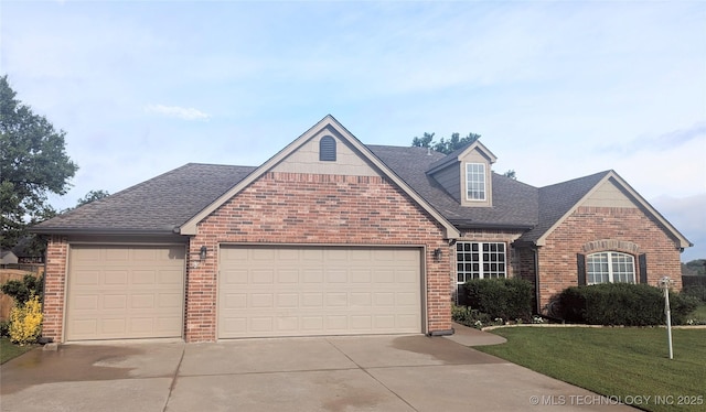 7870 N 163rd E Ct, Owasso, OK 74055 - view of front of home featuring brick siding, an attached garage, driveway, and a shingled roof