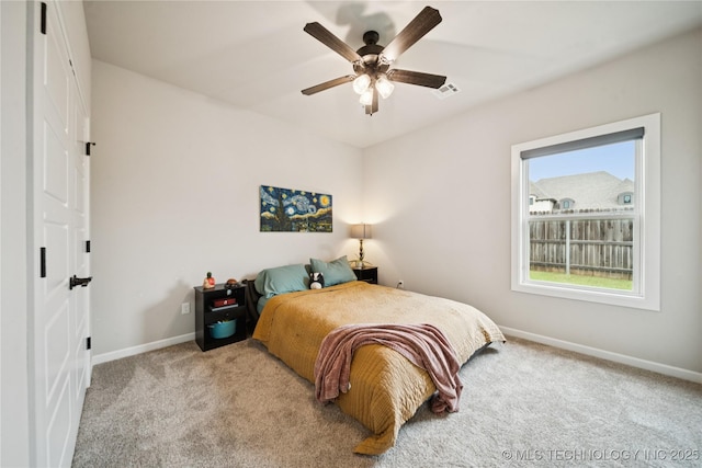 602 E 130th St S, Jenks, OK 74037 - carpeted bedroom featuring baseboards and ceiling fan