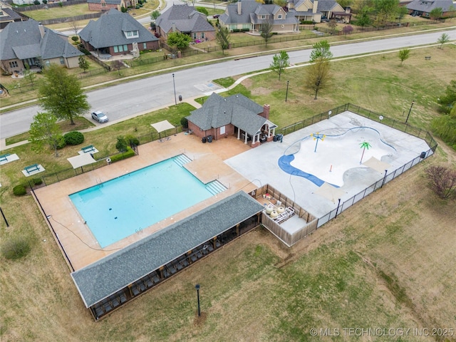 12934 S 2nd St, Jenks, OK 74037 - aerial perspective of suburban area with a pool
