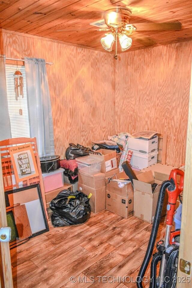 919 N 4210th Rd, Hugo, OK 74743 - storage room featuring ceiling fan