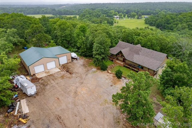 5687 Lake Jackson Rd, Mounds, OK 74047 - aerial view of property and surrounding area with a forest