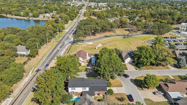 6506 E 99th St, Tulsa, OK 74133 - aerial view of property and surrounding area with a large body of water and nearby suburban area
