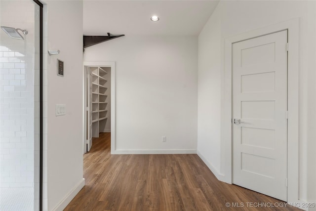 14382 Adams Rd, Mounds, OK 74047 - empty room with wood finished floors and recessed lighting
