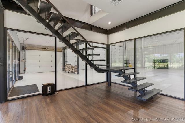 14382 Adams Rd, Mounds, OK 74047 - stairway with wood finished floors and recessed lighting