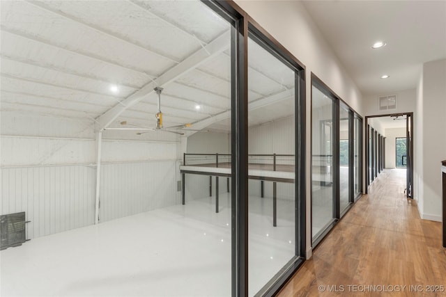 14382 Adams Rd, Mounds, OK 74047 - hall featuring wood finished floors and recessed lighting