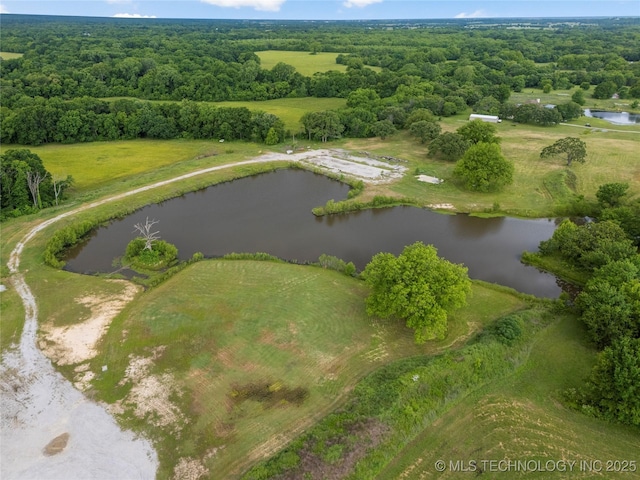 14382 Adams Rd, Mounds, OK 74047 - view of property location with a large body of water and a heavily wooded area