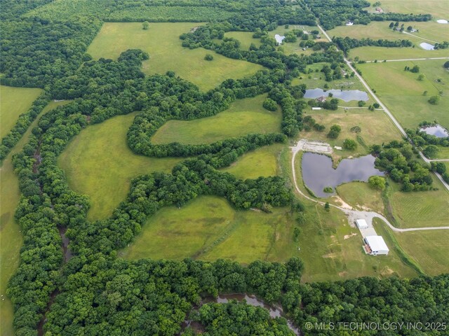 14382 Adams Rd, Mounds, OK 74047 - aerial view of sparsely populated area with a large body of water