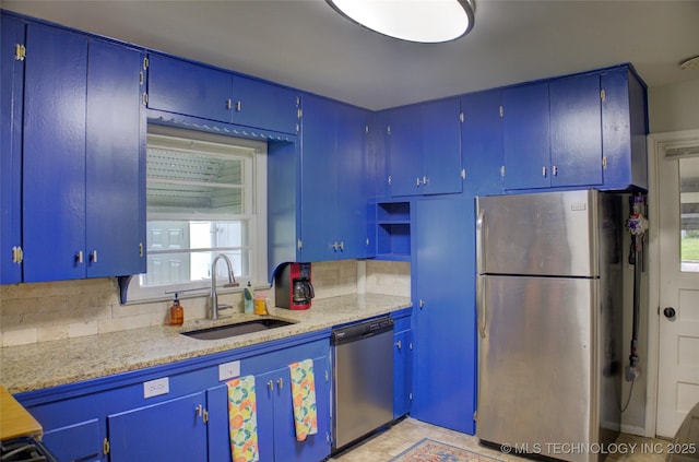 806 S New Haven Ave, Tulsa, OK 74112 - kitchen with stainless steel appliances, a sink, light countertops, and decorative backsplash