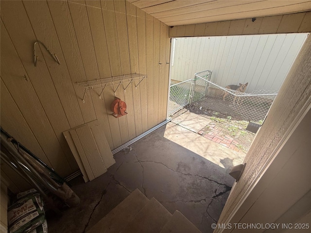 1618 Houston St, Muskogee, OK 74403 - laundry area with wood walls