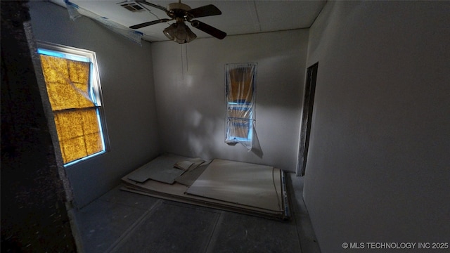134 E Federal St, Drumright, OK 74030 - empty room featuring a ceiling fan