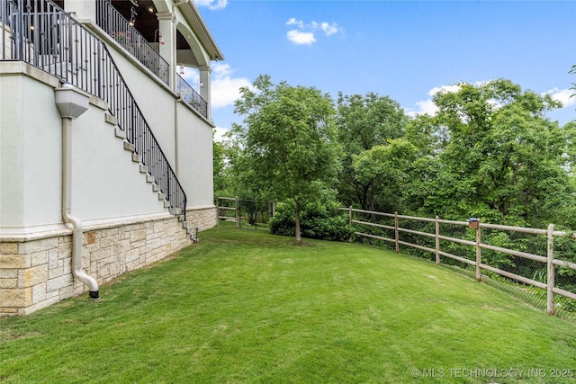 5879 N Eagle Summit Rd, Owasso, OK 74055 - view of yard with stairs
