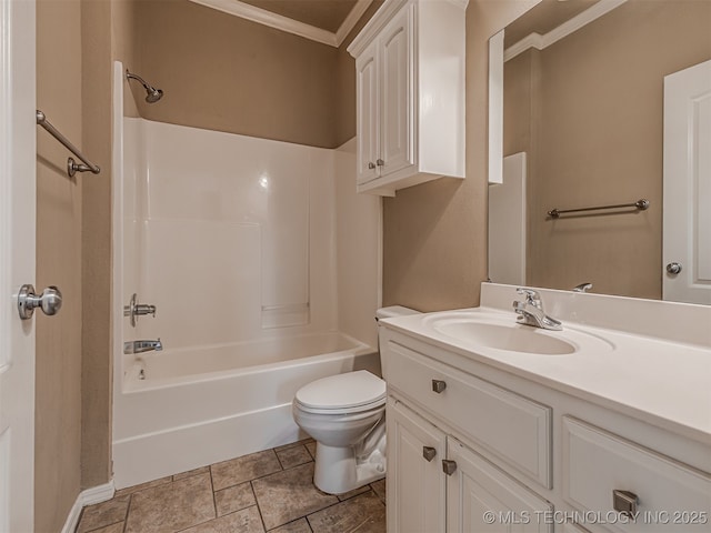 4610 E 142nd St S, Bixby, OK 74008 - full bath with ornamental molding, vanity, and shower / washtub combination
