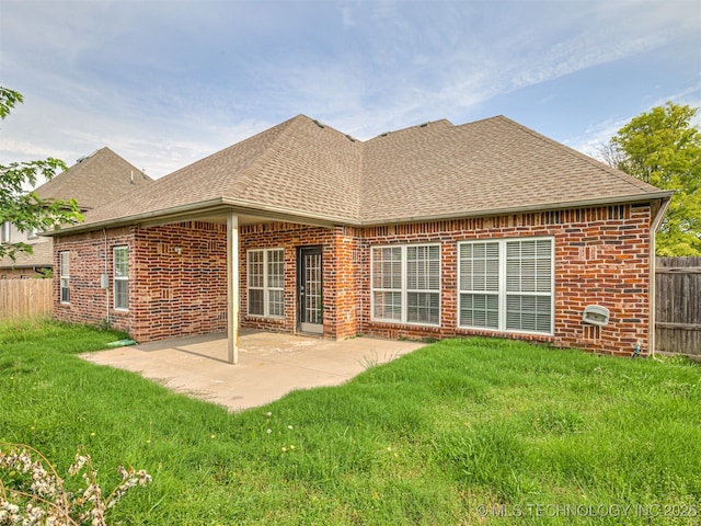 4610 E 142nd St S, Bixby, OK 74008 - rear view of property featuring brick siding, roof with shingles, and a patio area