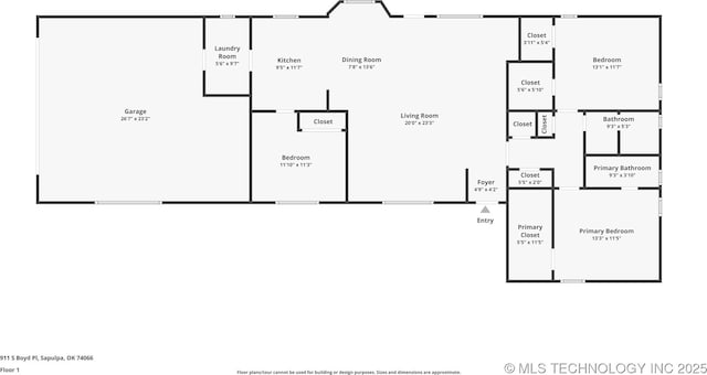 911 S Boyd Pl, Sapulpa, OK 74066 - floor plan / room layout