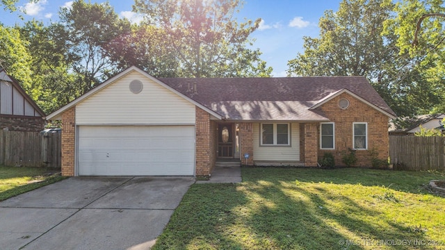 9703 N 109th E Ave, Owasso, OK 74055 - view of front of home featuring brick siding, driveway, an attached garage, and roof with shingles