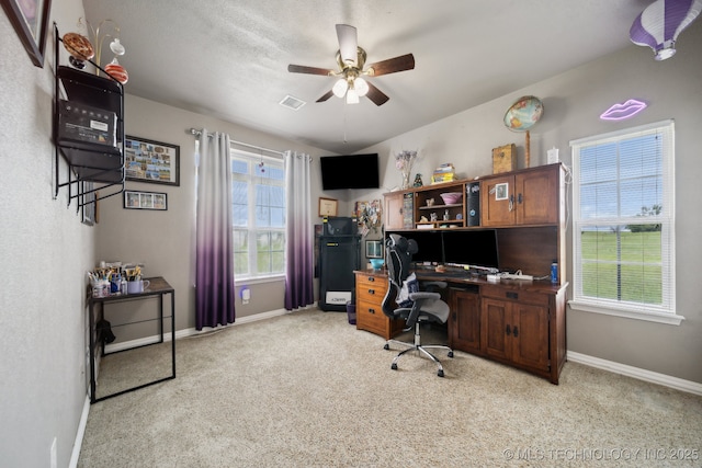 5757 W 181st St S, Mounds, OK 74047 - office with light carpet and a ceiling fan