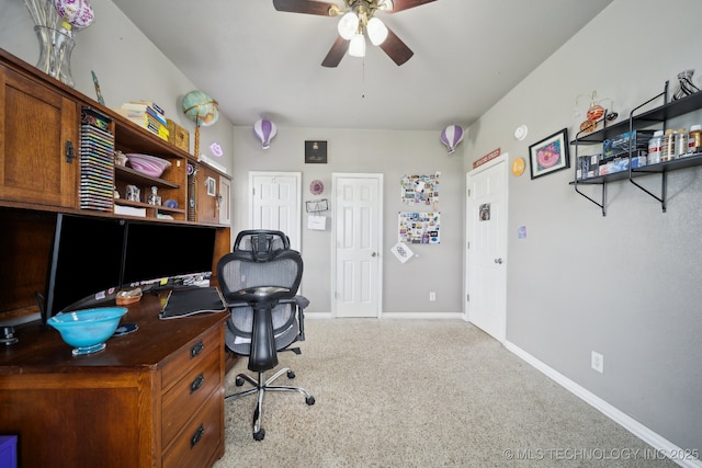 5757 W 181st St S, Mounds, OK 74047 - office featuring ceiling fan and light colored carpet
