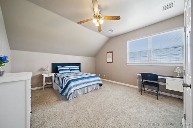 5757 W 181st St S, Mounds, OK 74047 - carpeted bedroom featuring vaulted ceiling and a ceiling fan