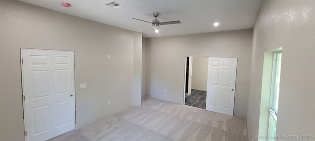 510 S Madison Ave, Wagoner, OK 74467 - unfurnished bedroom with carpet flooring, recessed lighting, and ceiling fan