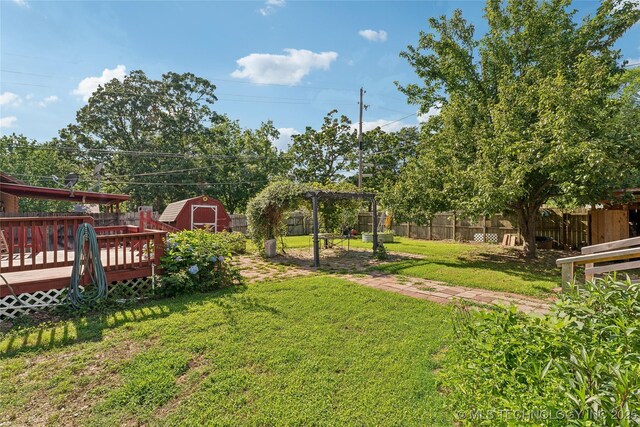 1401 E S Ave, Mcalester, OK 74501 - view of yard with a wooden deck