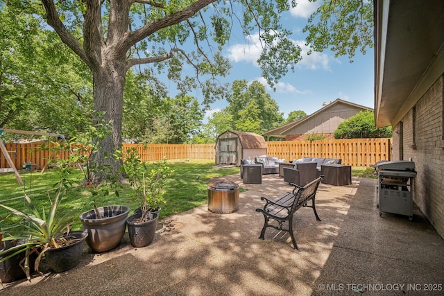 5212 S 68th E Pl, Tulsa, OK 74145 - view of patio featuring outdoor lounge area and grilling area
