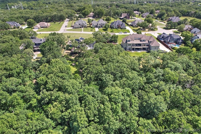 465 E 113th St S, Jenks, OK 74037 - aerial perspective of suburban area featuring a heavily wooded area