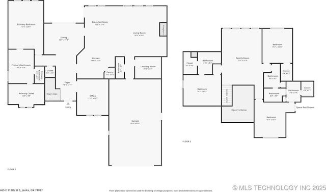 465 E 113th St S, Jenks, OK 74037 - property floor plan