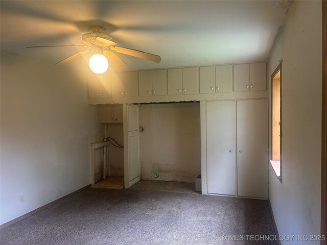 118 N Hayden St, Chouteau, OK 74337 - unfurnished bedroom with carpet flooring and ceiling fan