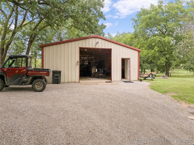 1307 Chickasaw Rd, Calera, OK 74730 - view of outbuilding featuring gravel driveway