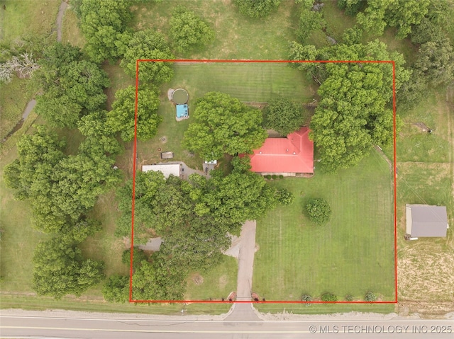 1307 Chickasaw Rd, Calera, OK 74730 - aerial view of property's location with property boundaries highlighted