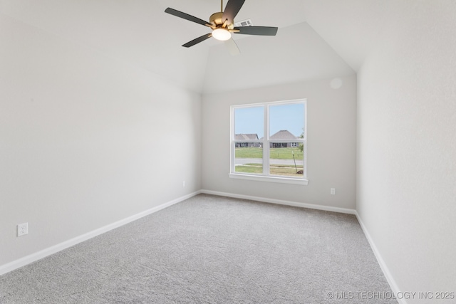 22832 E 106th Pl S, Broken Arrow, OK 74014 - carpeted spare room featuring lofted ceiling and a ceiling fan