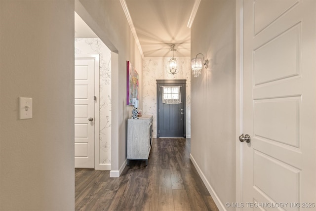 23107 E 104th Pl S, Broken Arrow, OK 74014 - entrance foyer featuring baseboards and dark wood finished floors