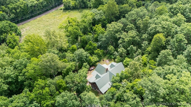 21745 E 660th Rd, Tahlequah, OK 74464 - aerial view of property and surrounding area featuring a forest