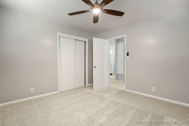 953 E 37th St, Tulsa, OK 74105 - unfurnished bedroom with carpet flooring, baseboards, a closet, and ceiling fan