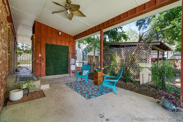 953 E 37th St, Tulsa, OK 74105 - view of patio / terrace with ceiling fan