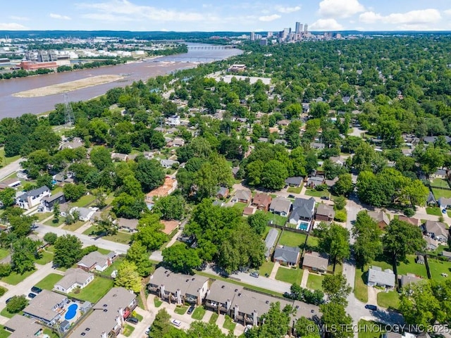 953 E 37th St, Tulsa, OK 74105 - aerial view of residential area with a large body of water