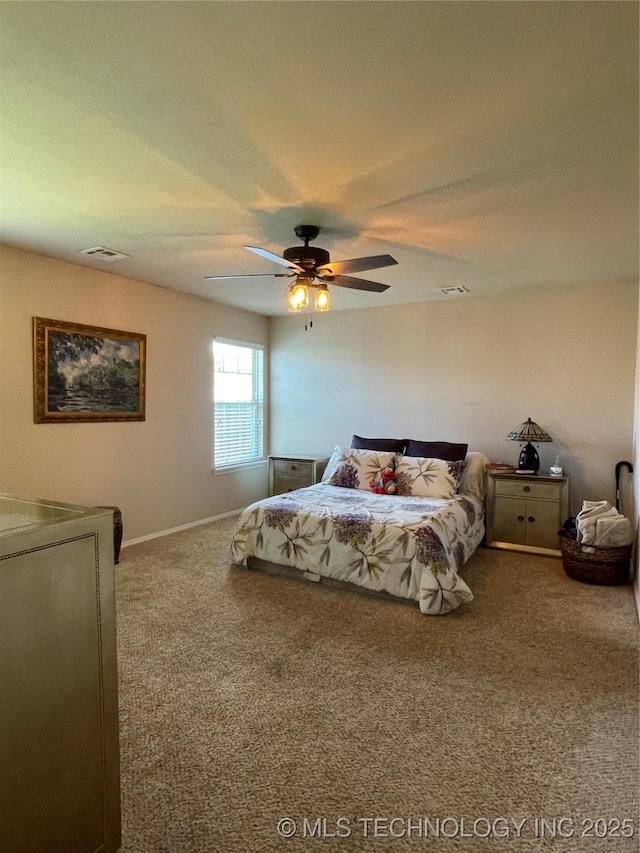 141 W Fairlane Pl, Sapulpa, OK 74066 - bedroom with carpet, a ceiling fan, and baseboards
