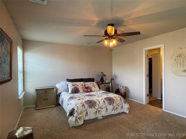 141 W Fairlane Pl, Sapulpa, OK 74066 - bedroom with carpet flooring, baseboards, and a ceiling fan