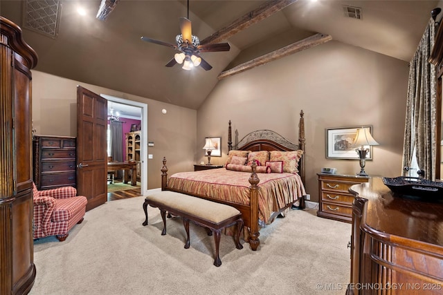 10144 N Dover Pl, Owasso, OK 74055 - bedroom featuring light carpet, lofted ceiling, a ceiling fan, and a spacious closet